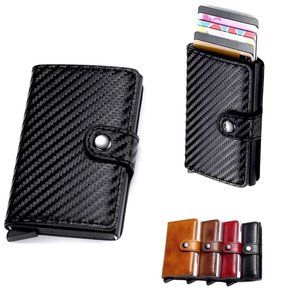 Mens RFID Blocking Leather Credit Card ID Holder Pop Up Slim Card Wallet